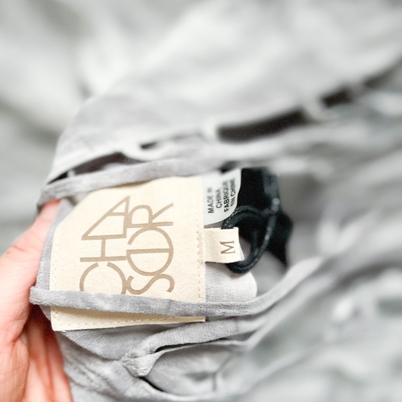 NWT- CHASER Gray & White Tie Dye Strappy Back Tank Top - Picture 4 of 8